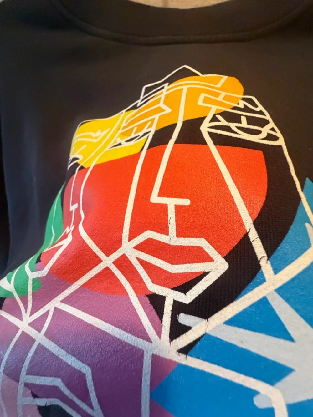 lululemon athletica Black Sweatshirt with Multicolor Abstract Face Graphic - Picture 2 of 5
